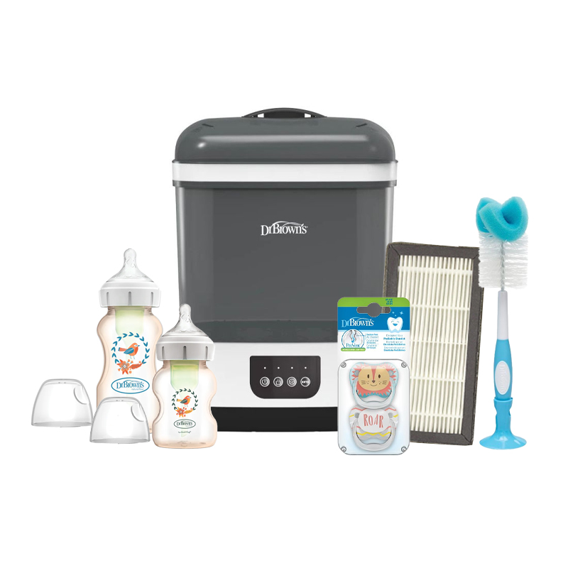 Dr Brown's Electric Sterilizer and Dryer with HEPA Air Filter (+ 1 extra Filter) + PP Anti-Colic Feeding Bottle Bundle + Add On Option